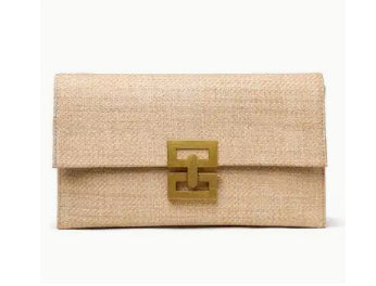 Dark Tan Buckle Clutch