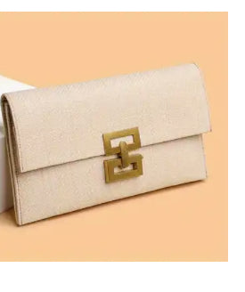 Light Tan Buckle Clutch